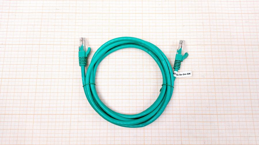 218-212-001 Патч-корд Cabeus PC-UTP-RJ45-CAT.5E-2M-GN #1