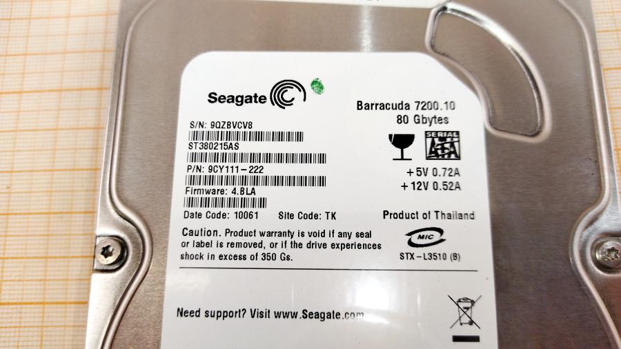 173-283-002 HDD для печатающих устройств SEAGATE ST380215AS #3