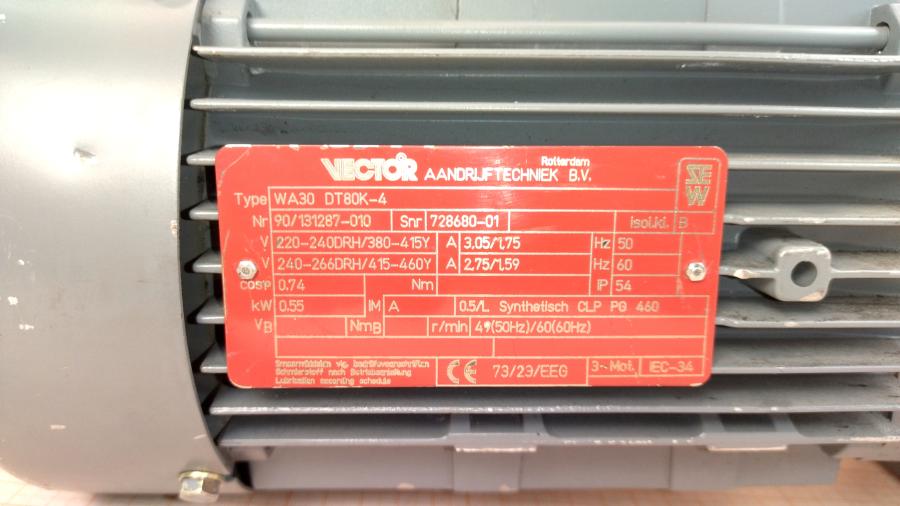 219-152-001 Мотор-редуктор SEW Eurodrive WA30 DT80K-4 #2