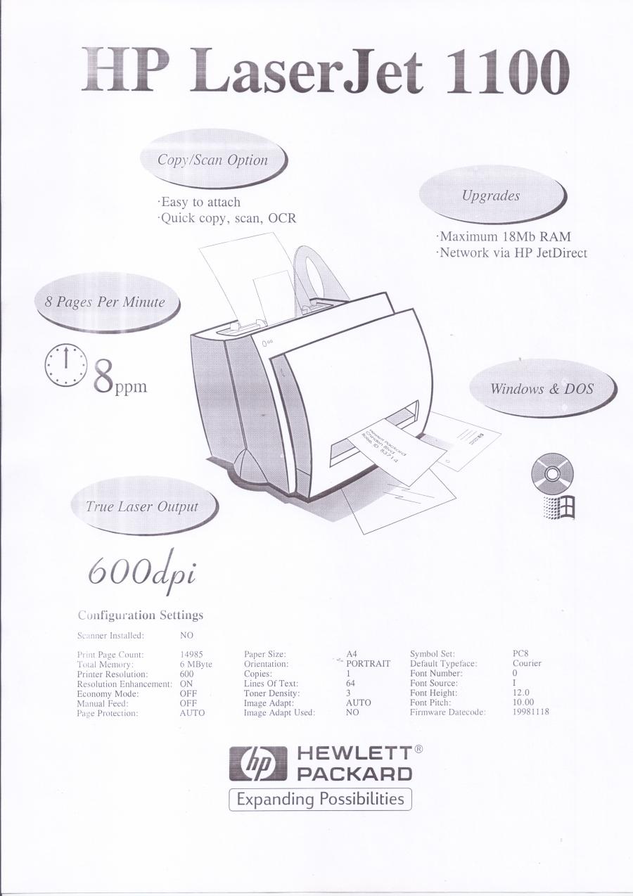 219-198-001 Принтер HP LaserJet 1100 #21