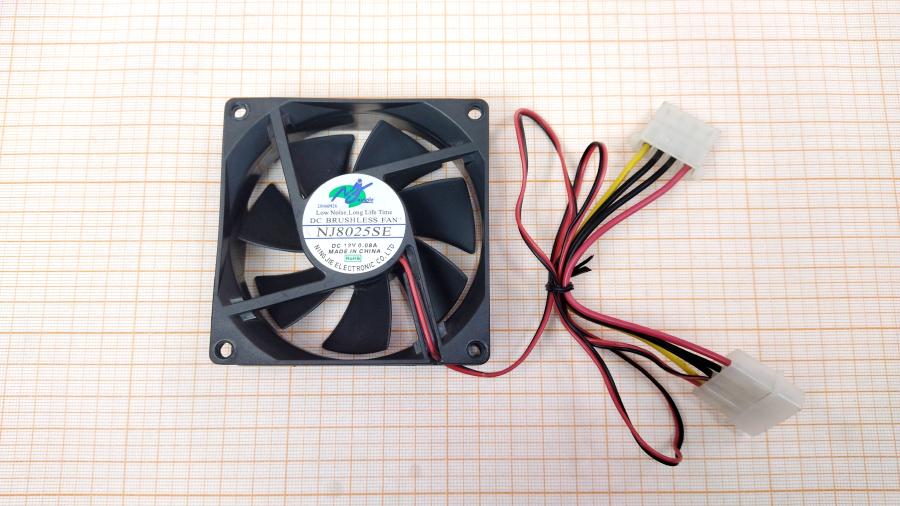 219-220-001 Вентилятор  NING JIE NJ8025SE 2x Molex #1