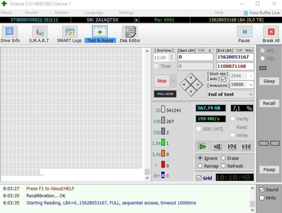 222-020-001 HDD 3.5" SATA SEAGATE SkyHawk Surveillance ST8000VX0022 #6