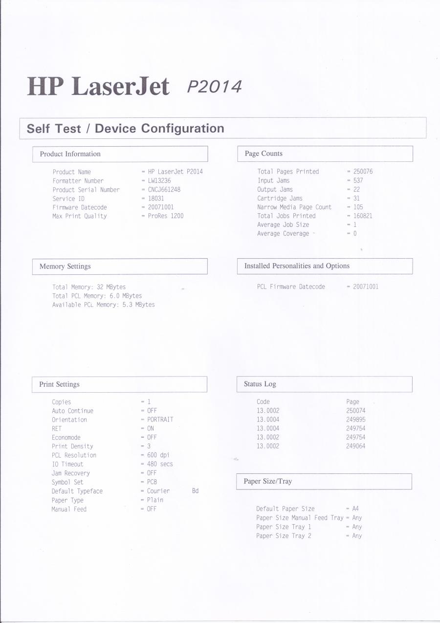 223-002-001 Принтер HP LaserJet P2014 #18