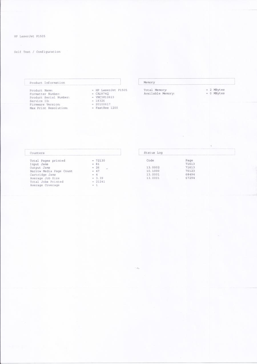 223-003-001 Принтер HP LaserJet P1505 #22