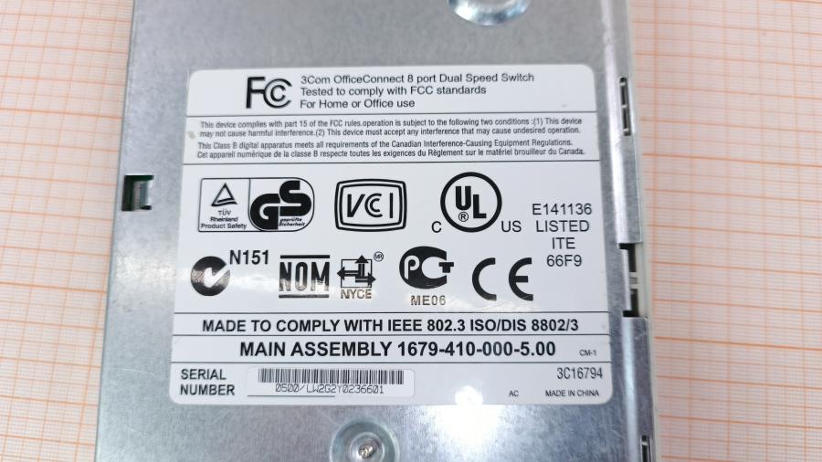 223-083-002 Коммутатор неуправляемый 3COM OfficeConnect Dual Speed Switch 8 (3C16794) #8