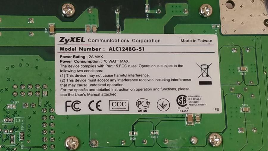 217-271-001 Модуль расширения д/коммутатора ZyXEL ALC1248G-51 #6