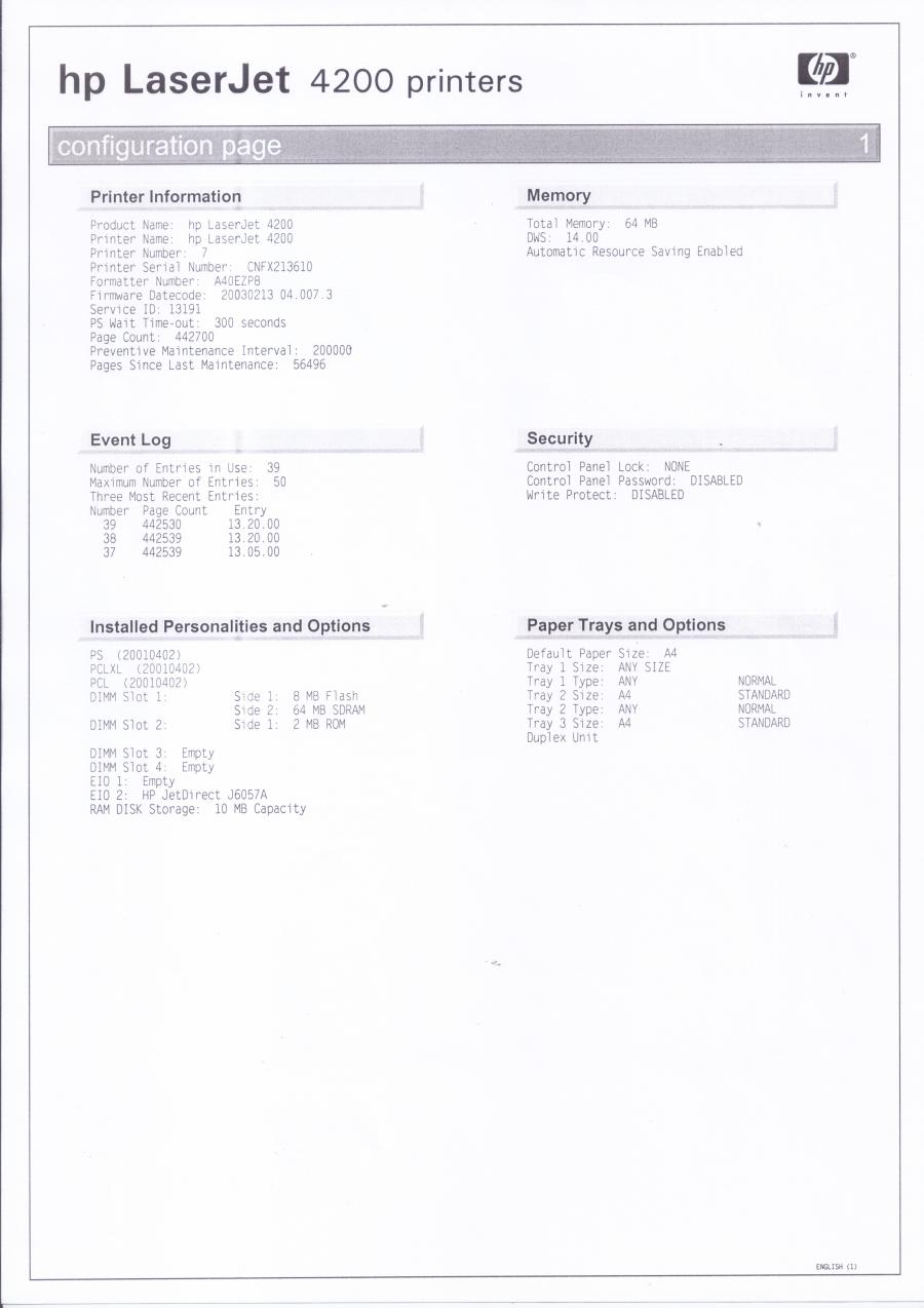 226-002-001 Принтер HP LaserJet 4200DTN #24