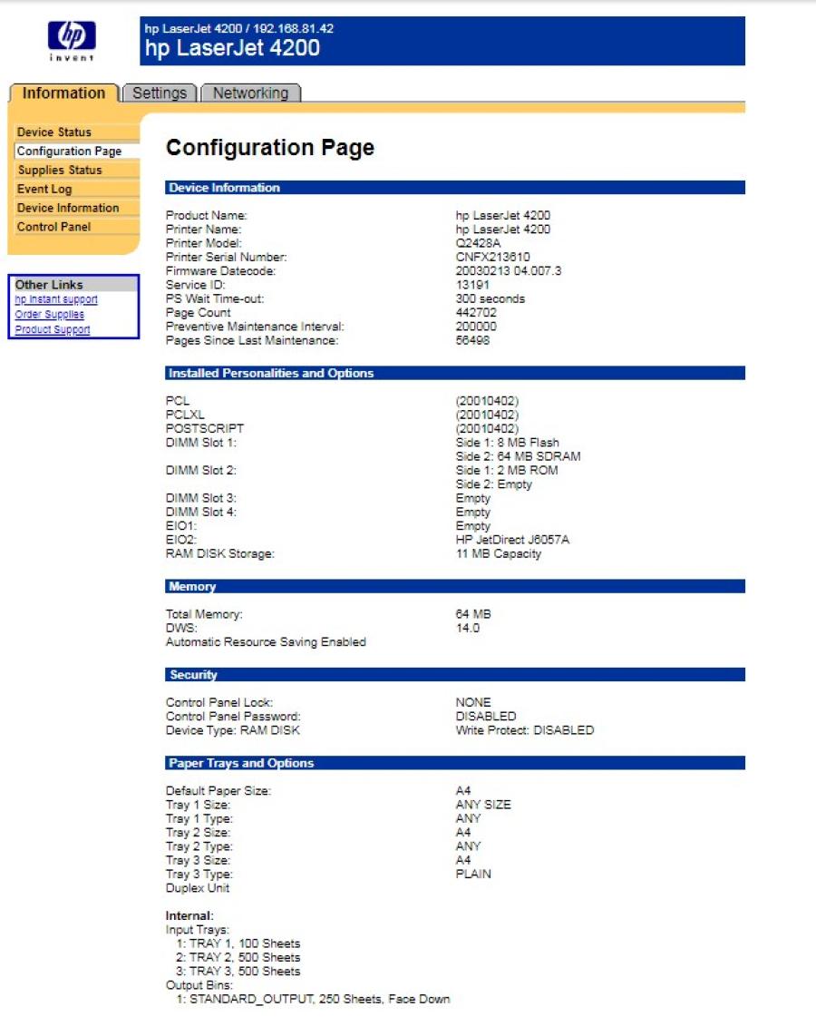 226-002-001 Принтер HP LaserJet 4200DTN #27