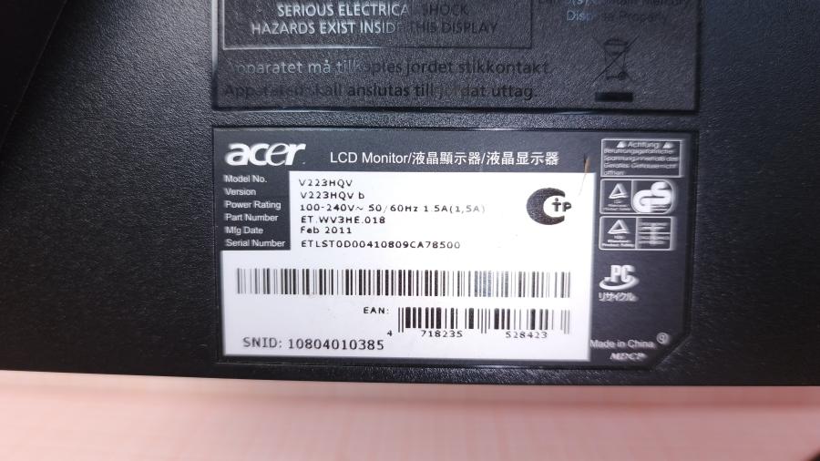 226-006-001 Монитор ЖК ACER V223HQV #8