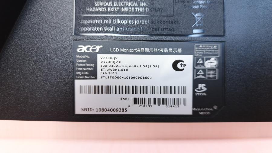 226-006-005 Монитор ЖК ACER V223HQV #8