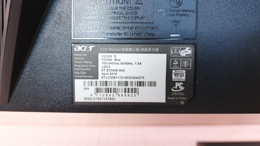 226-010-004 Монитор ЖК ACER V223W Ebd #8