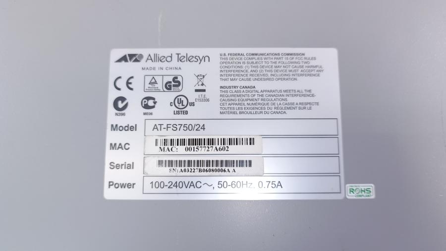 226-038-001 Коммутатор управляемый Allied Telesyn AT-FS750/24 #12