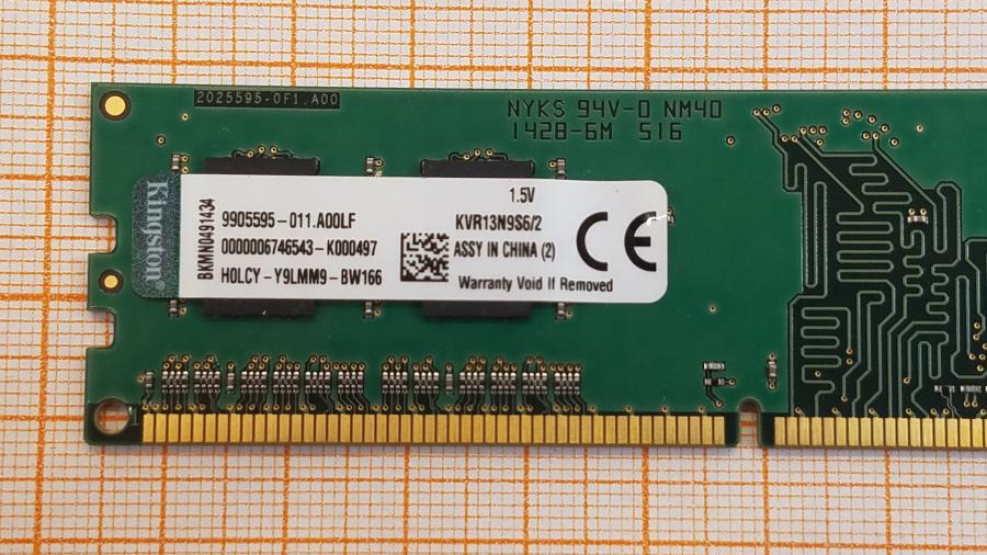 223-229-002 DDR3 1333/1600 DIMM KINGSTON KVR13N9S6/2 #2