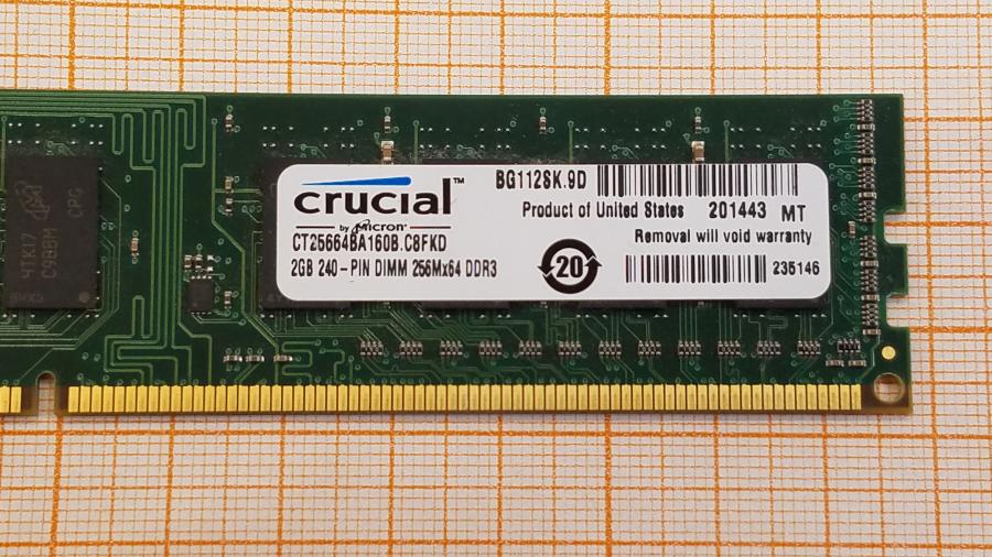 223-234-001 DDR3 1333/1600 DIMM Crucial CT25664BA160B.C8FKD #2