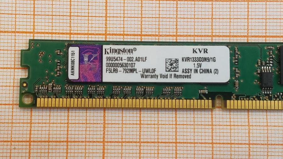 223-239-001 DDR3 1333/1600 DIMM KINGSTON KVR1333D3N9/1G #2