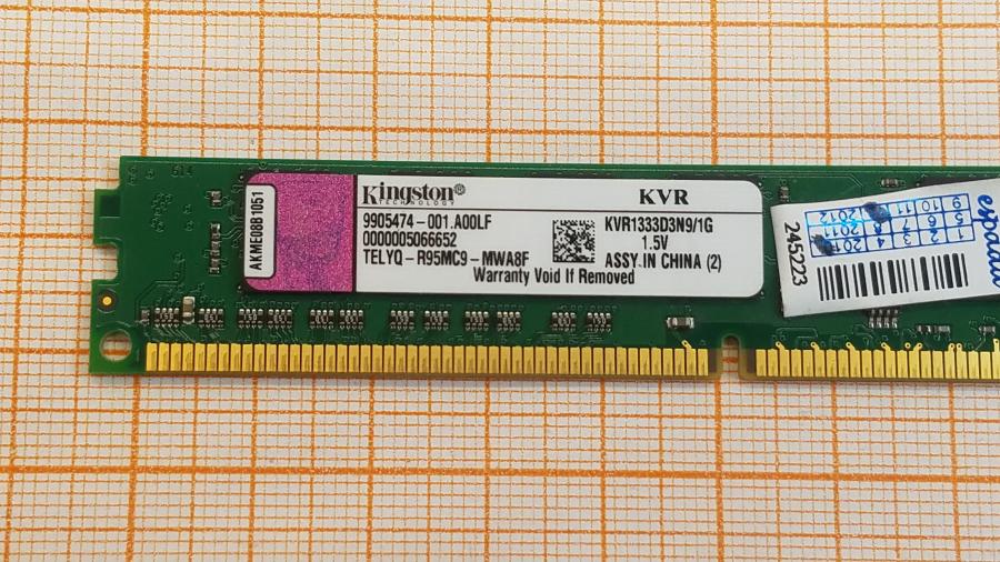 223-239-003 DDR3 1333/1600 DIMM KINGSTON KVR1333D3N9/1G #2