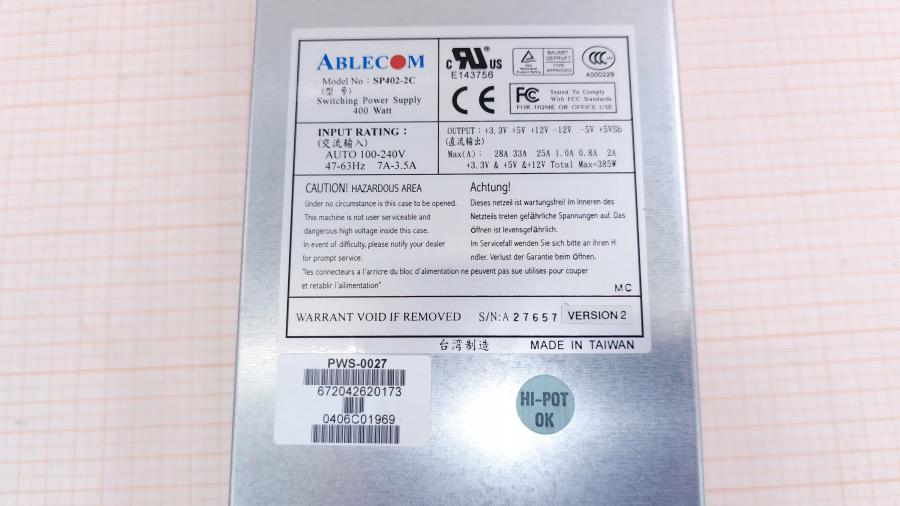 226-128-001 БП Flex ATX Ablecom SP402-2C #3