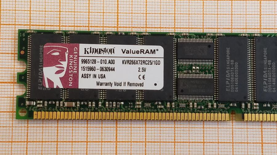 226-151-002 DDR1 DIMM ECC Reg KINGSTON KVR266X72RC25/1GD #2