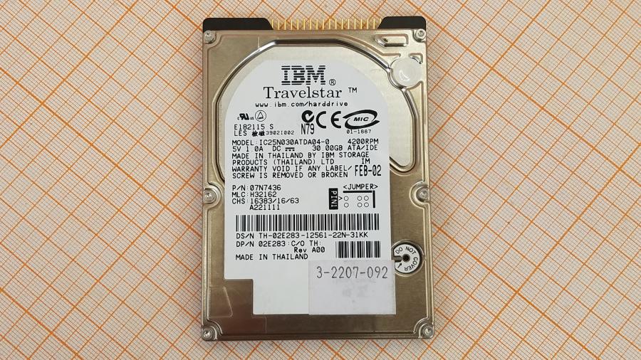 165-1034-001 HDD 2.5" IDE IBM IC25N030ATDA04-0 #2