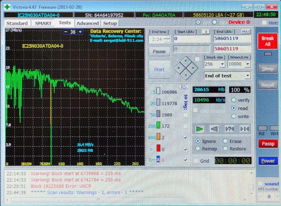 165-1034-001 HDD 2.5" IDE IBM IC25N030ATDA04-0 #7