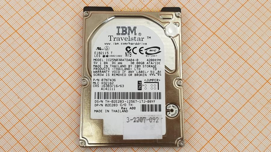 165-1034-003 HDD 2.5" IDE IBM IC25N030ATDA04-0 #2
