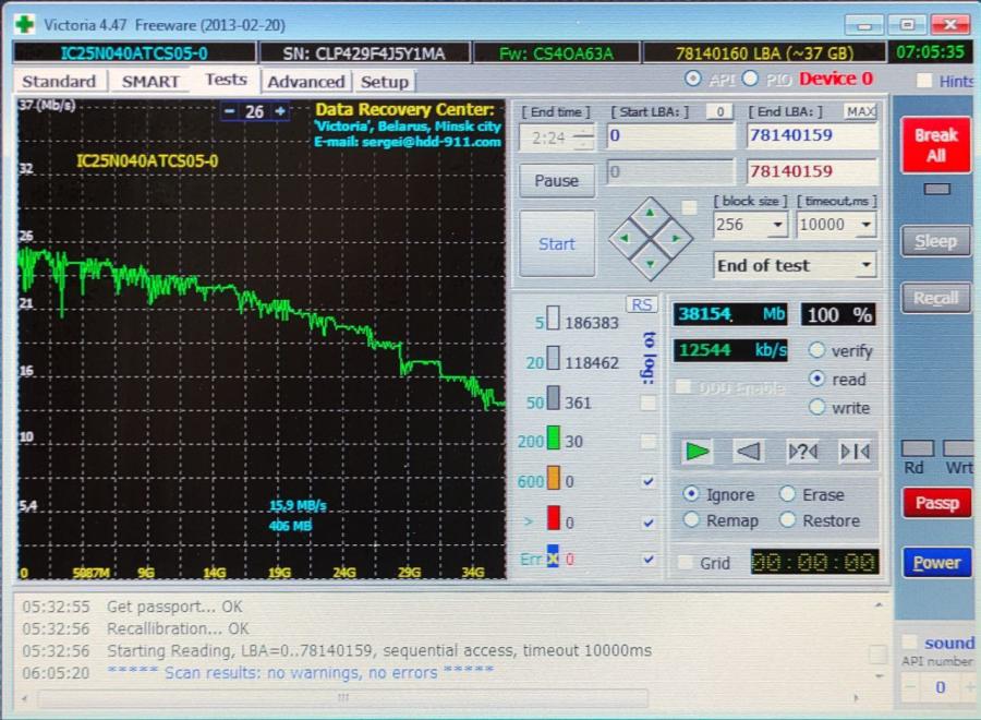 165-1036-001 HDD 2.5" IDE HITACHI IC25N040ATCS05-0 #7