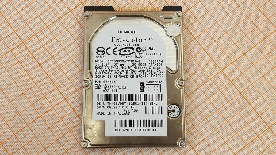 165-1038-001 HDD 2.5" IDE HITACHI IC25N020ATCS04-0 #2