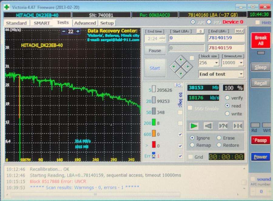 165-1040-001 HDD 2.5" IDE HITACHI DK23EB-40 #7