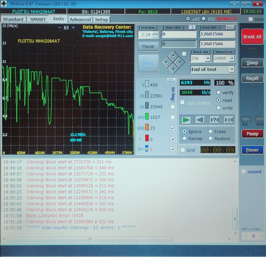 165-1042-001 HDD 2.5" IDE FUJITSU MHH2064AT #7