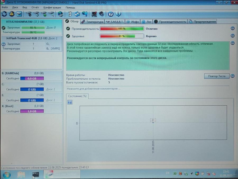 165-1044-001 HDD 2.5" IDE HITACHI HTS424040M9AT00 #5
