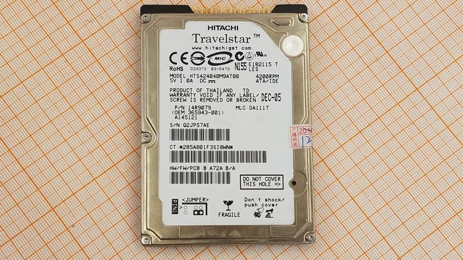 165-1044-002 HDD 2.5" IDE HITACHI HTS424040M9AT00 #2