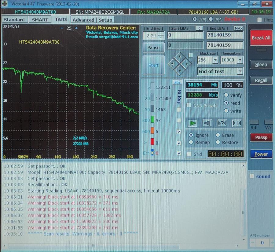 165-1044-002 HDD 2.5" IDE HITACHI HTS424040M9AT00 #7