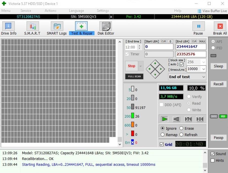 220-033-001 HDD 3.5" SATA SEAGATE ST3120827AS #7
