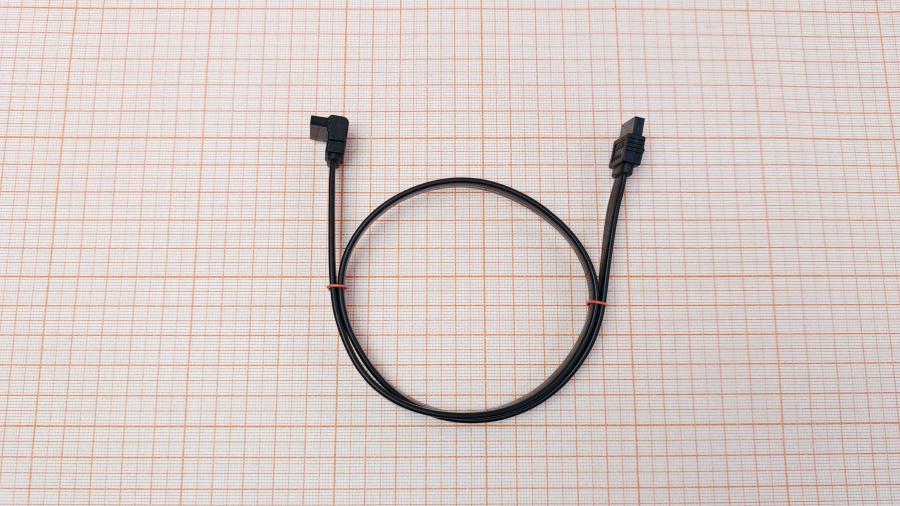223-292-001 Кабель SATA-III 6Gbs  SATA-III 0.5M Black Угловой #1