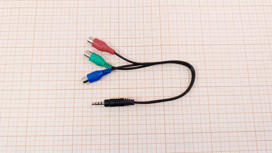 120-123-001 RCA video cable  MiniJack 3.5 (M)  - 3xRCA (F) 0.2M #1