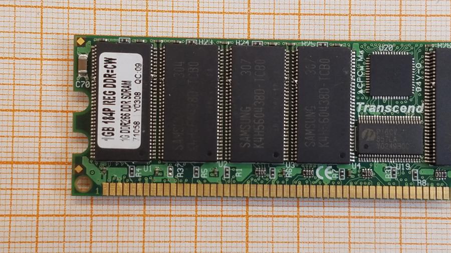217-301-001 DDR1 DIMM ECC Reg TRANSCEND 1GB 184P REG DDR=CW #2