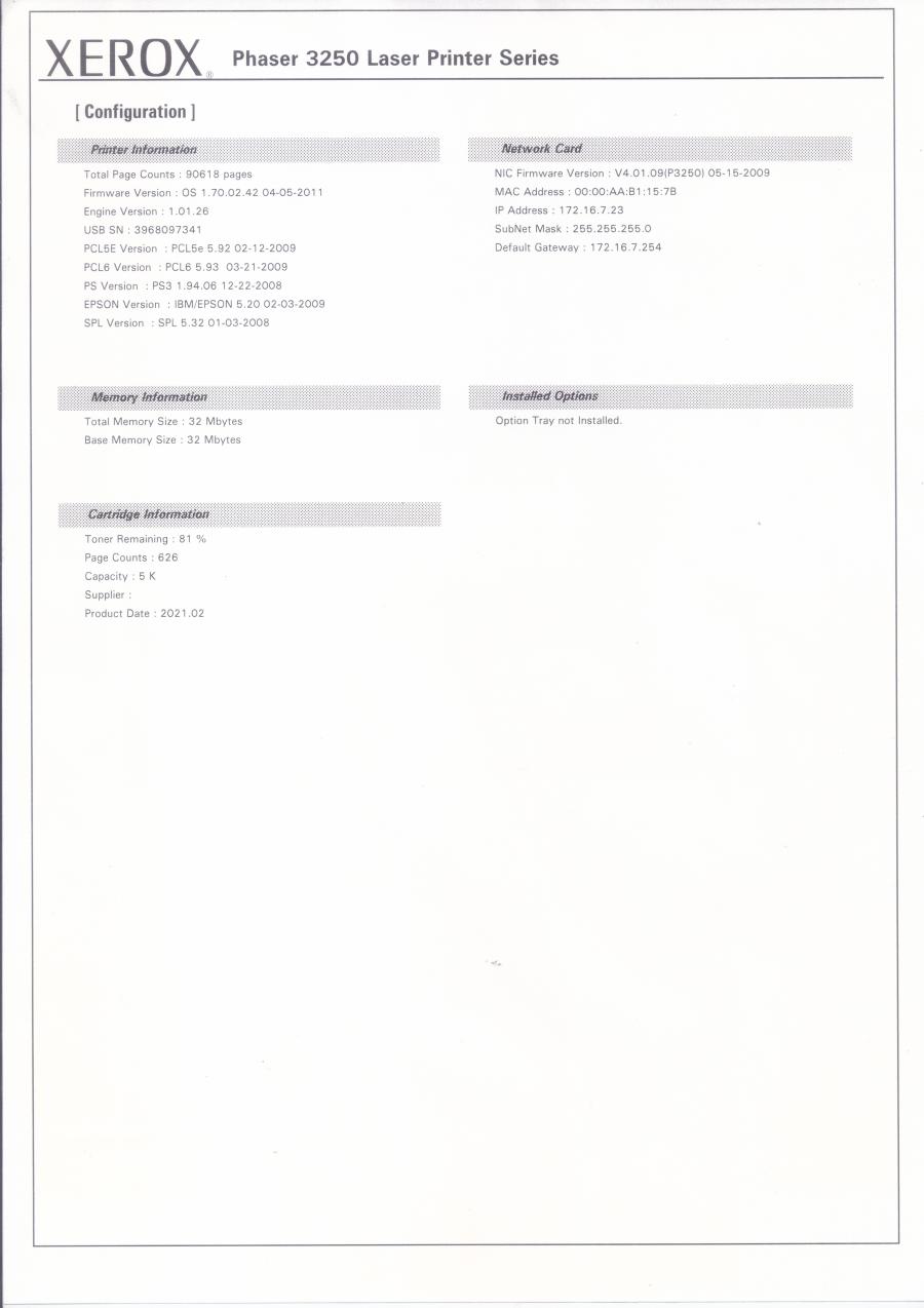 229-001-001 Принтер XEROX Phaser 3250N #21