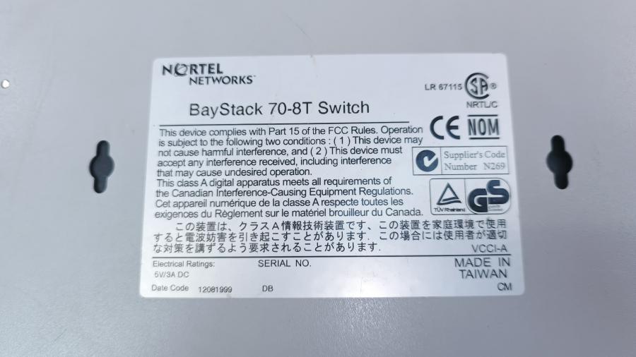 001-101-001 Коммутатор неуправляемый NORTEL BayStack 70-8T Switch #11