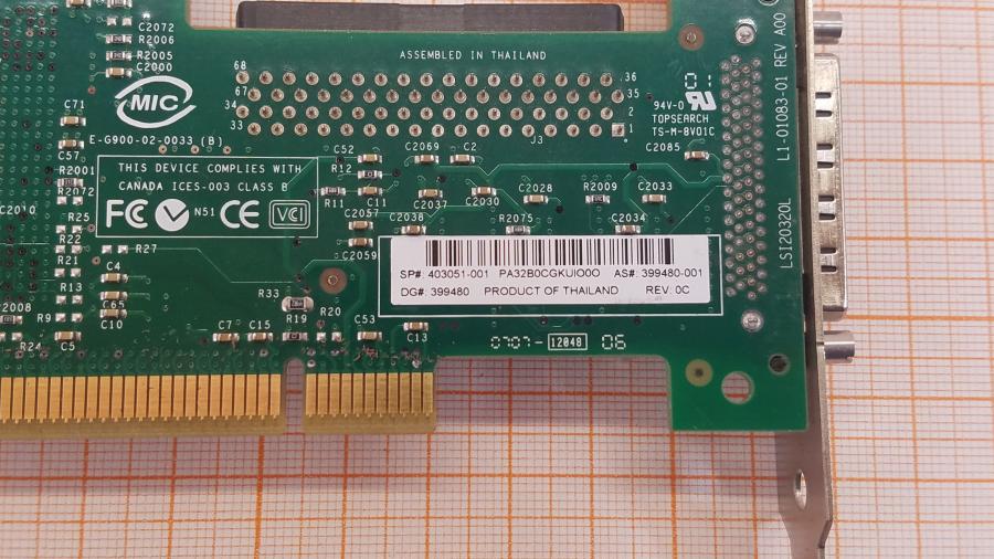 001-261-001 Контроллер PCI HP 399480-001 #4