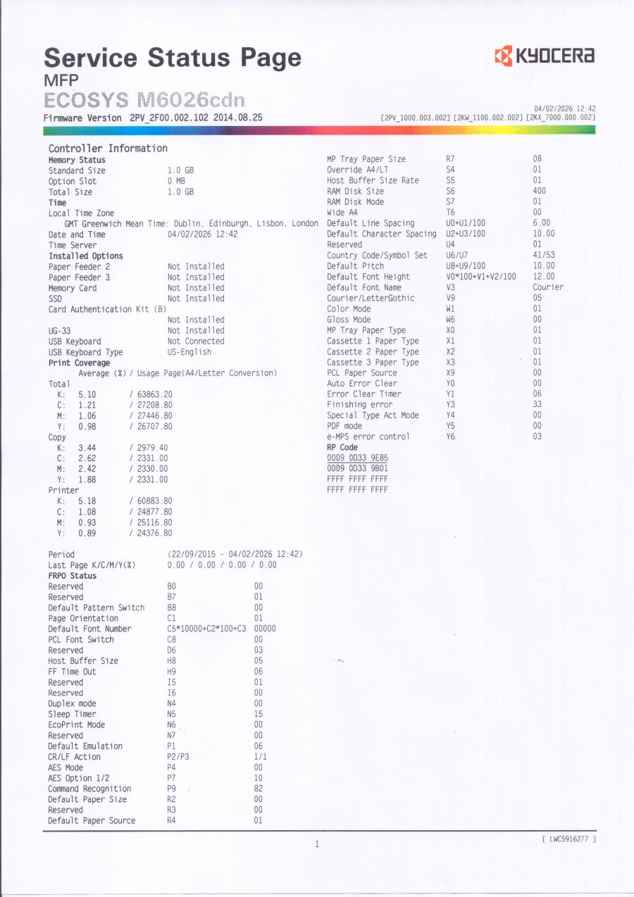 232-002-001 МФУ KYOCERA Ecosys M6026cdn #46