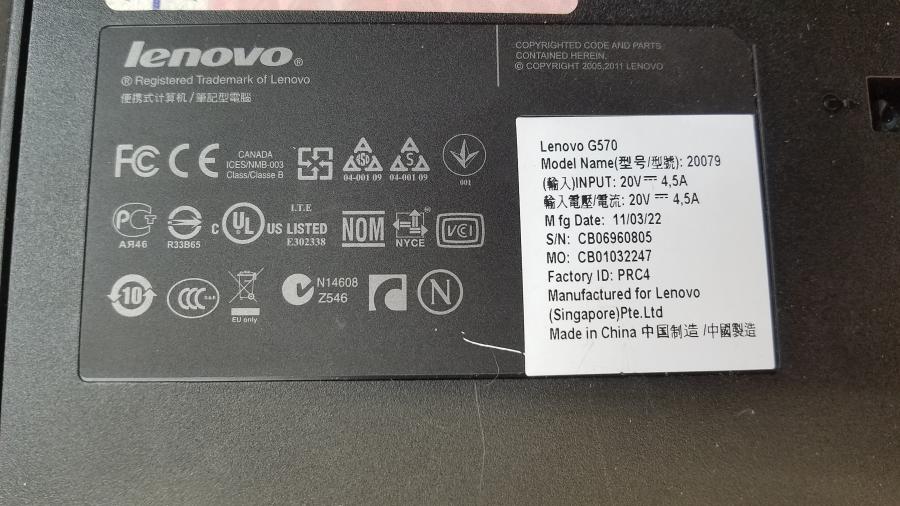 232-003-001 Ноутбук LENOVO G570 #11