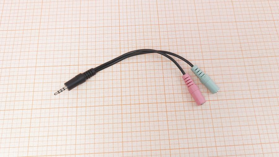 001-312-001 Кабель интерфейсный  2x MiniJack 3.5 3Pin (F) - MiniJack 3.5 4Pin (M) #1