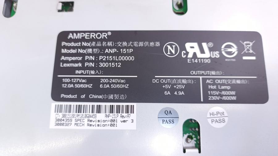 142-042-001 Плата блока питания Lexmark 40X5409 #3