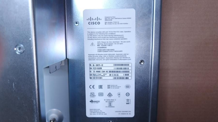 233-001-001 Система видеоконференцсвязи CISCO MX800 (CTS-MX800S-2CAM) #24