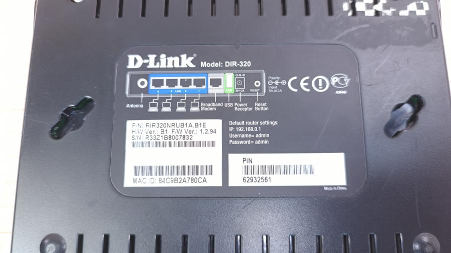 001-429-001 Роутер WiFi D-LINK DIR-320 #9