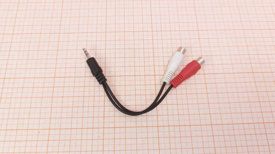 001-455-001 RCA audio cable  MiniJack 3.5 (M) - 2xRCA (F) 0.15M #1