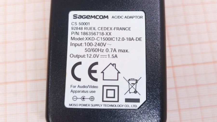 001-517-002 БП для IPTV приставки Sagemcom XKD-C1500IC12.0-18A-DE #3