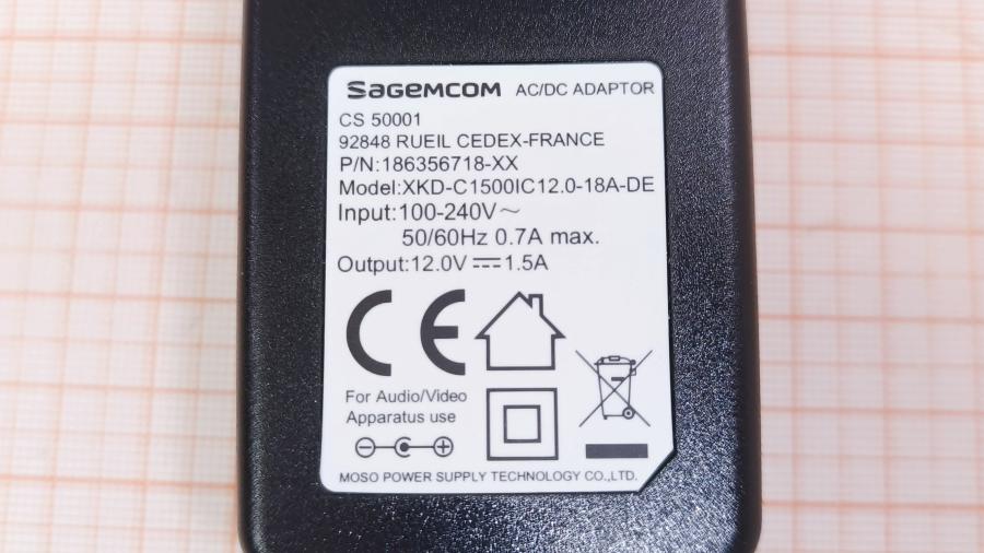 001-517-003 БП для IPTV приставки Sagemcom XKD-C1500IC12.0-18A-DE #3