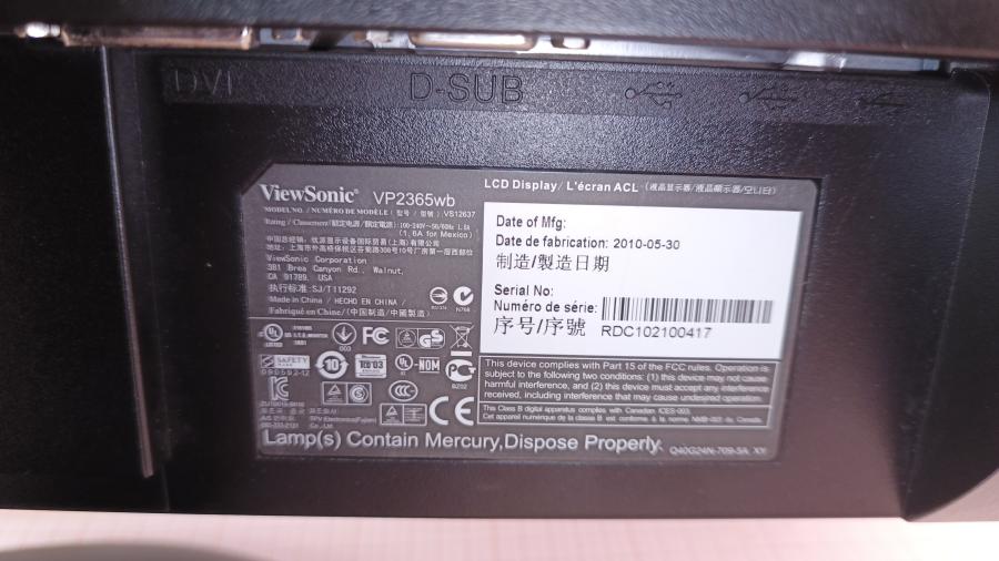 236-002-001 Монитор ЖК VIEWSONIC VP2365wb #9