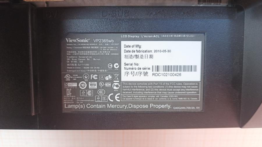 236-002-003 Монитор ЖК VIEWSONIC VP2365wb #9